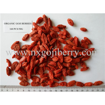 Bagas de Goji orgânicas certificadas de Ningxia Zhengyuan 160 PCS / 50g